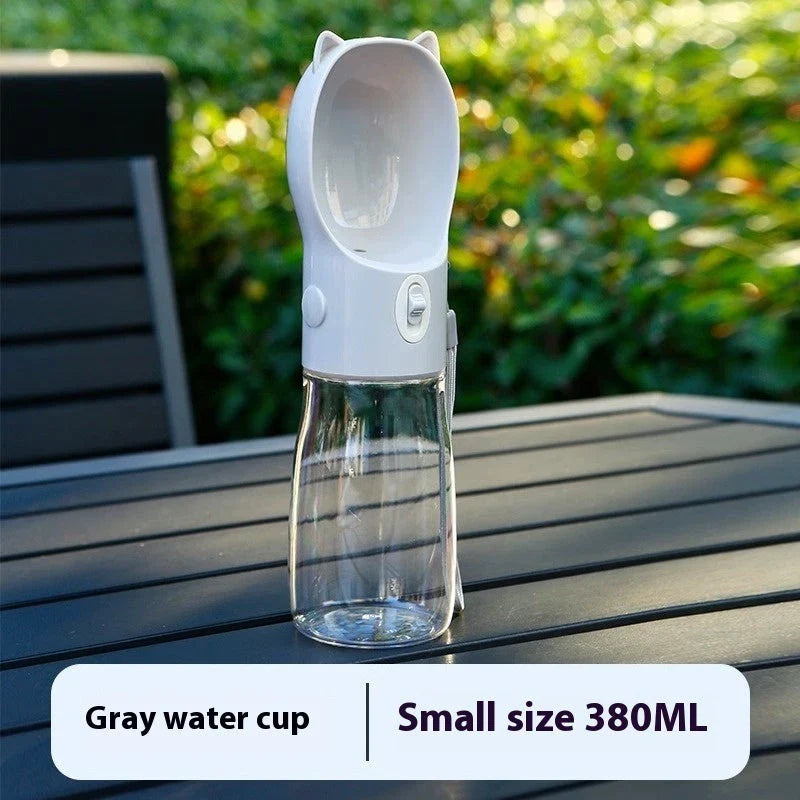 Portable pet drinking cups in various colours and sizes for hydrating your furry friend during outdoor activities