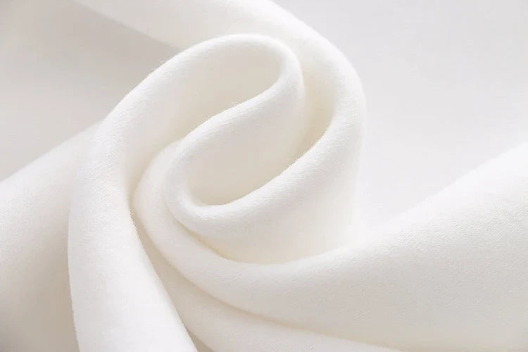 Premium Luxury Hooded Velvet Jumper for Students in White or Beige Velvet