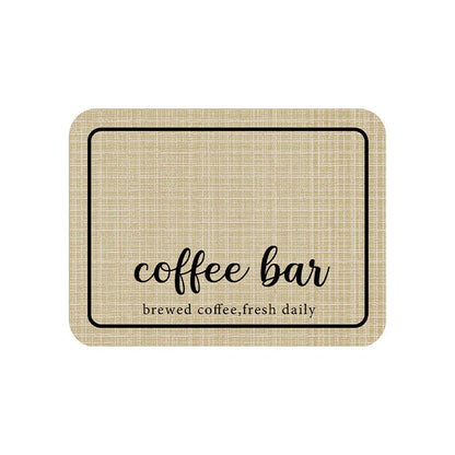 Premium polyester linen-style antifouling mat in various sizes for easy cleaning and elegant home decor
