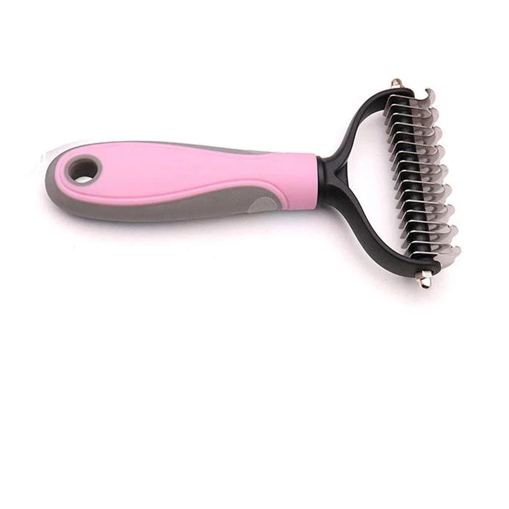 Premium detangling dog comb made of plastic and metal for smooth, tangle-free fur
