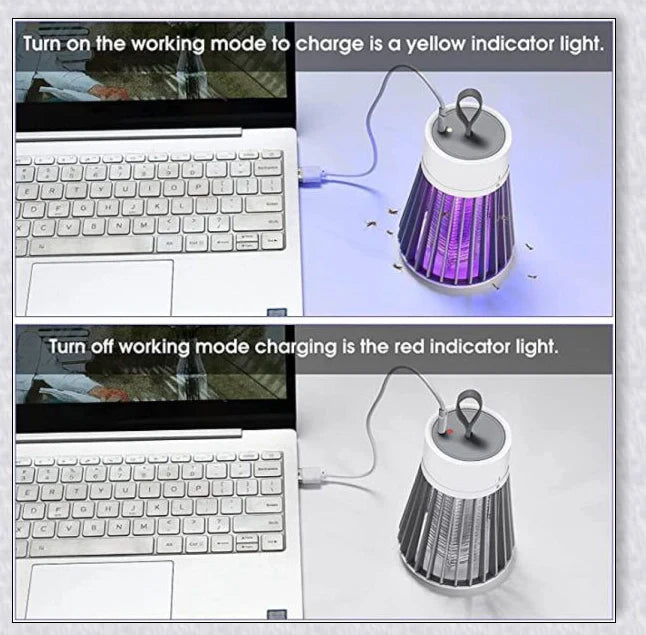 A versatile mosquito killer lamp that uses blue-violet light to attract and zap flying insects like mosquitoes, flies, and moths.