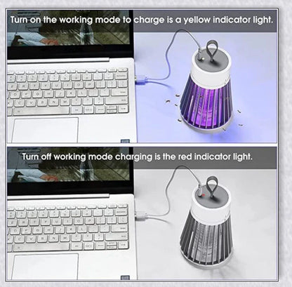 A versatile mosquito killer lamp that uses blue-violet light to attract and zap flying insects like mosquitoes, flies, and moths.