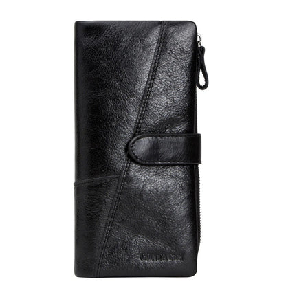 Premium genuine leather wallet with intricate stitching detail, designed for organised and stylish everyday carry