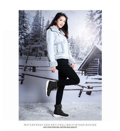 Premium velvet snow boots with plush lining, durable rubber sole and high-top design for reliable winter wear