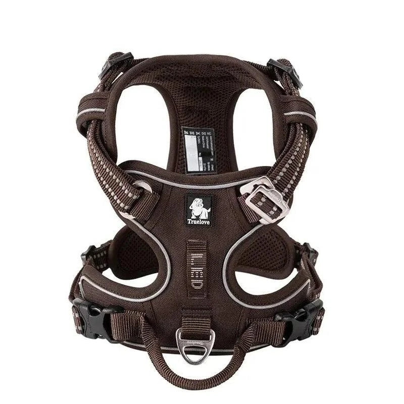 Premium explosion-proof reflective camouflage dog harness with aviation aluminium buckle for enhanced safety and visibility