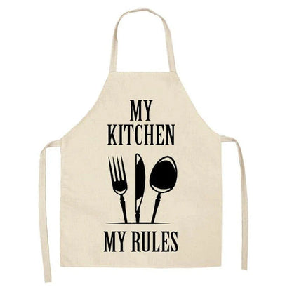 Premium Cotton and Linen Apron in Blue, Green, Grey, and White colors for the modern British kitchen