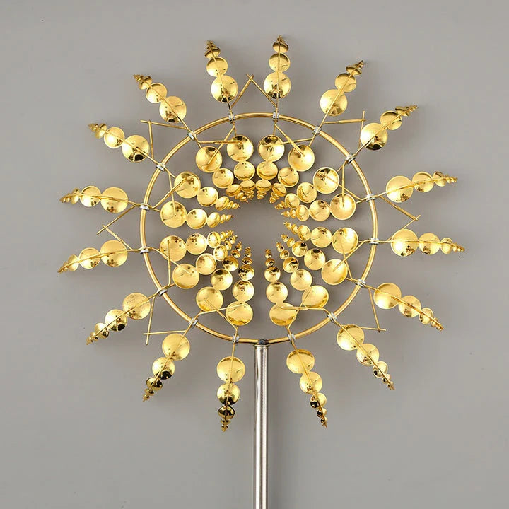 Elegant metal garden windmill decoration with gentle movement, perfect for adding charm to outdoor spaces