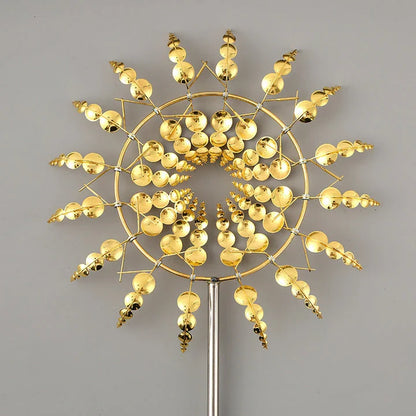 Elegant metal garden windmill decoration with gentle movement, perfect for adding charm to outdoor spaces