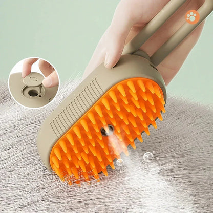 Premium 3-in-1 electric pet grooming brush with self-cleaning mechanism and soothing spray, suitable for cats and dogs