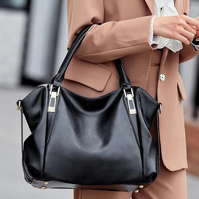 Premium Casual Chic Shoulder Bag in Blue colour, featuring a spacious interior, soft PU material, and a timeless design for the modern British woman.