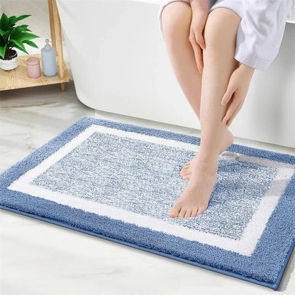 Luxury Microfibre Bathroom Mat with High-Density Memory Foam Core and Fast-Absorbing Coral Velvet Microfibre