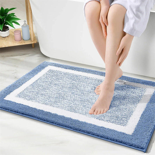 Luxury Microfibre Bathroom Mat with High-Density Memory Foam Core and Fast-Absorbing Coral Velvet Microfibre