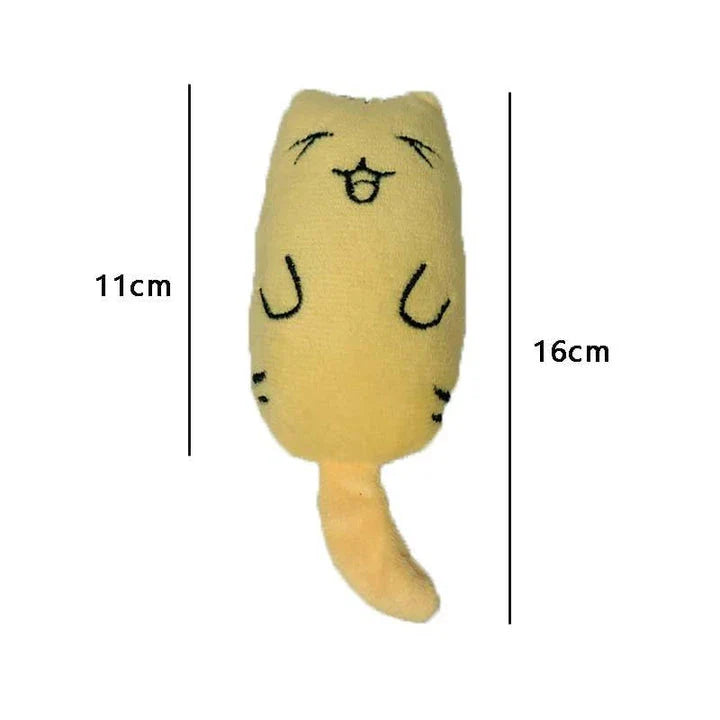 Soft, cuddly catnip-filled plush toy in a grey cotton colour, designed to captivate and entertain your feline friend.