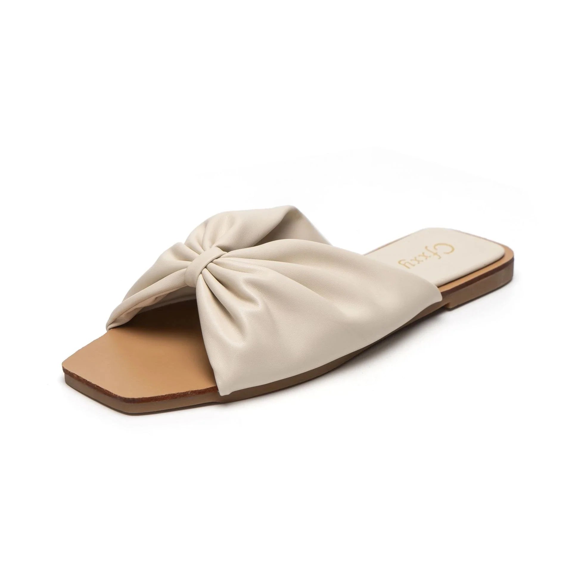 Stylish bow-accented flat sandals for women in multiple colours