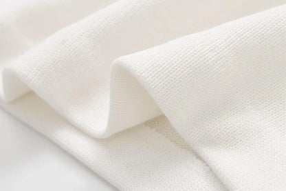 Contrast Colour Cross V-Neck Sling Top in Luxurious Chenille Fabric with Asymmetric Design