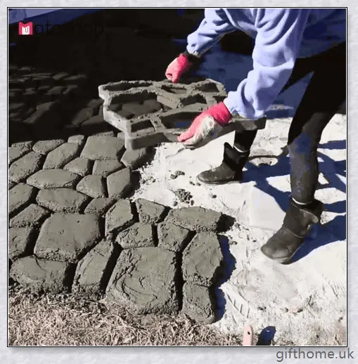 Durable, reusable DIY paving mould for creating custom garden paths, patios, and walkways in a variety of patterns