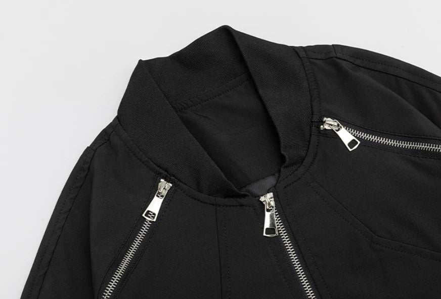 Premium high-street workwear jacket for men in black and purple colours, featuring a sleek, modern silhouette and durable construction.