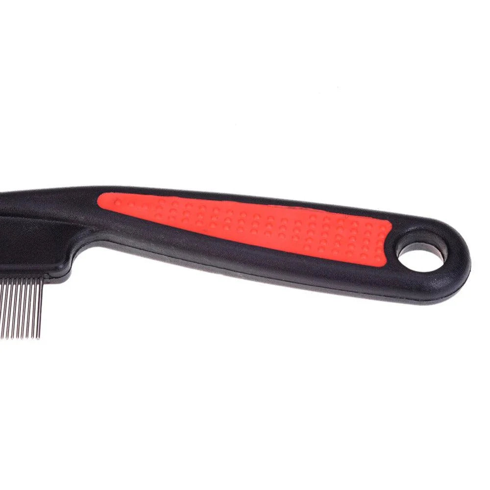 Premium pet flea and lice removal comb with durable stainless steel and plastic construction, designed for effective and comfortable grooming