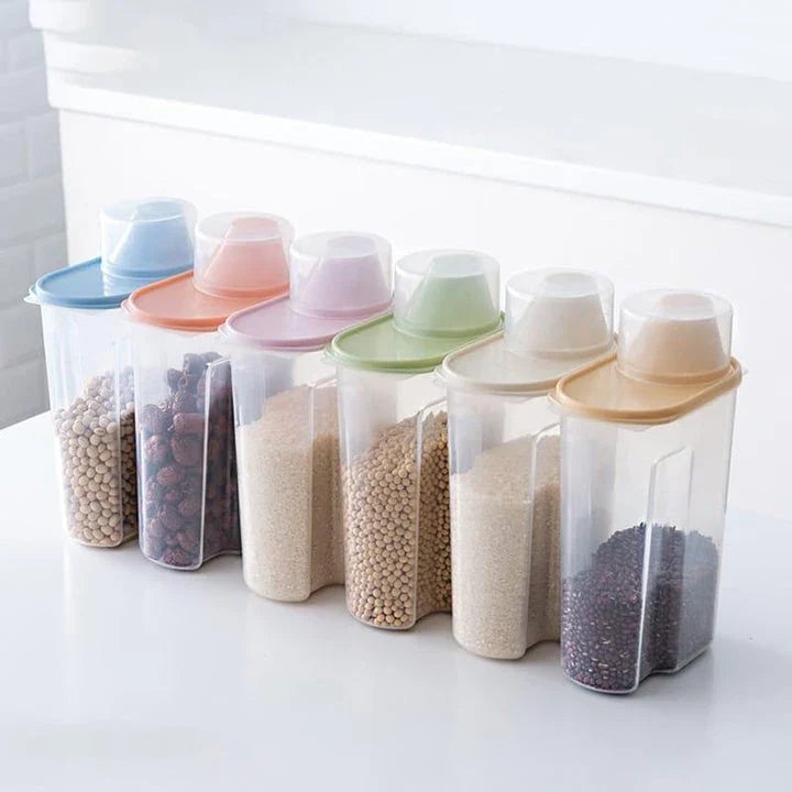 Premium plastic food storage containers set with airtight lids and transparent design for efficient kitchen organisation