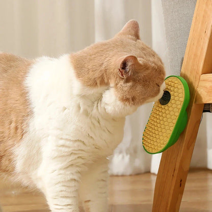 Cosy cat self-grooming brush with catnip compartment, made of eco-friendly ABS plastic and soft TPE rubber bristles