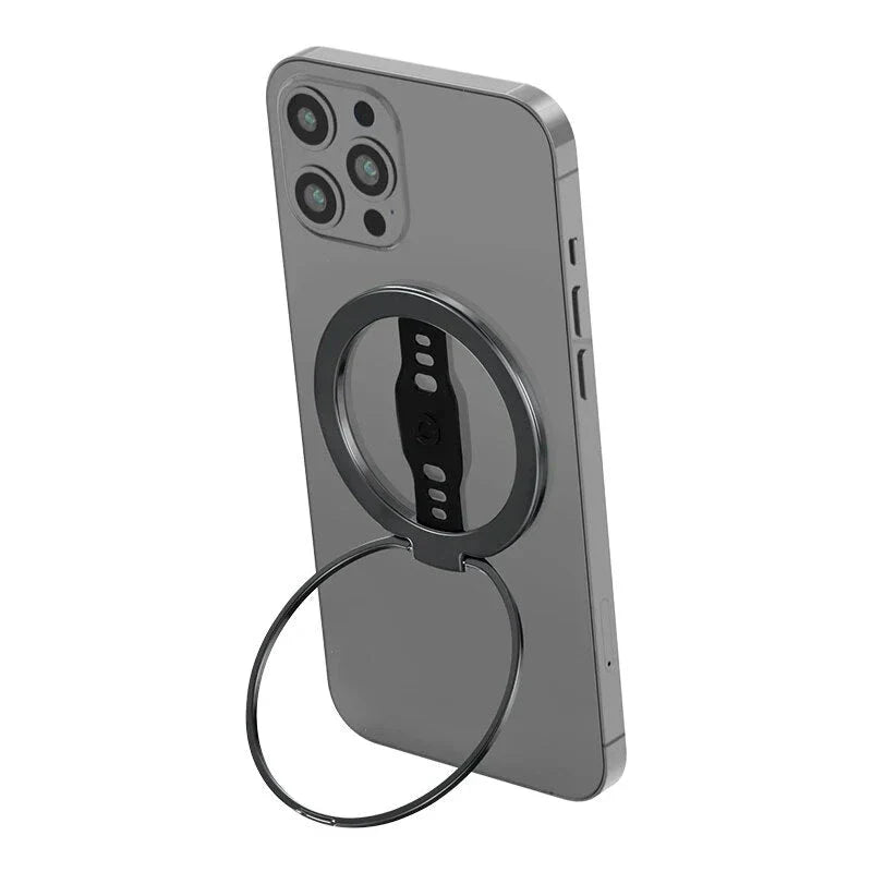 Sleek and secure MagSafe compatible wireless charging phone grip in black colour