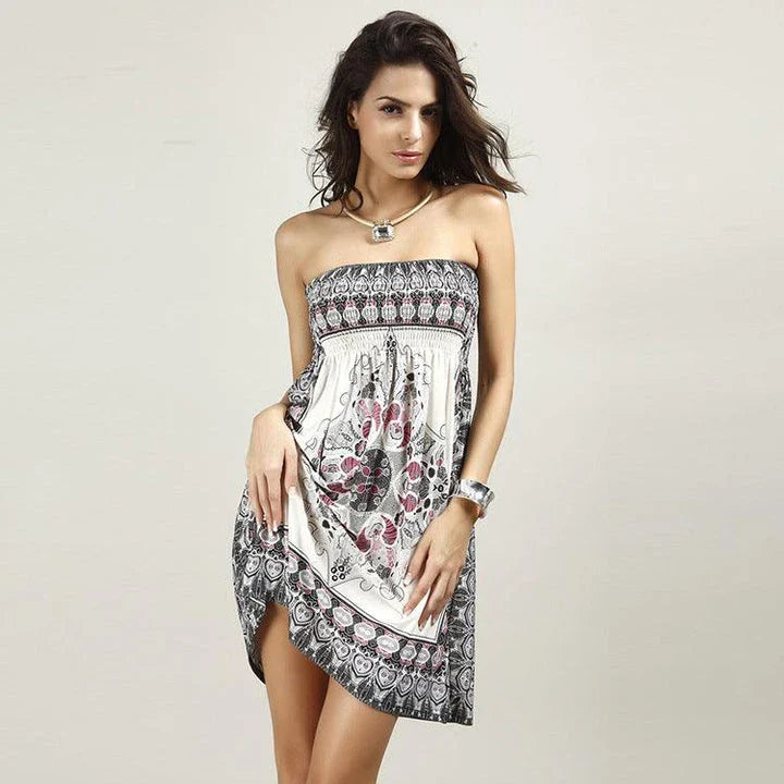 Elegant blue milk silk ice silk midi dress with a high-waisted, large swing design for a flattering, feminine silhouette