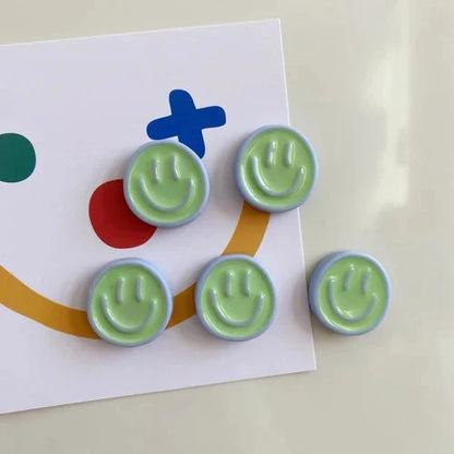 Cheerful Nordic-inspired refrigerator magnets with cartoon designs in various colours, made of high-quality resin for durability
