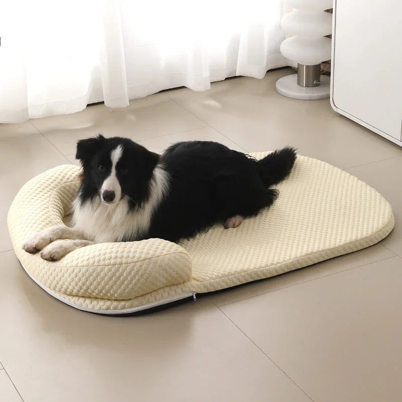 A breathable, ice-filled pet cooling mat in a variety of stylish colours for use in kennels, beds, or anywhere your pet lounges.