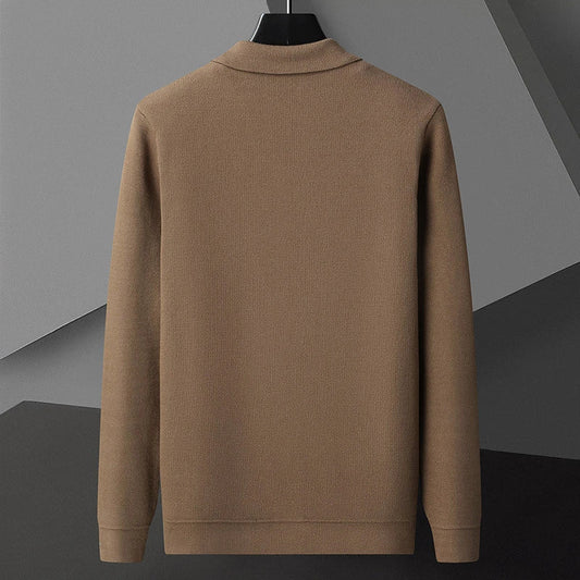 A stylish men's cardigan sweater made from premium chenille fabric, featuring a contemporary bat-wing sleeve design and available in a range of classic British colours.