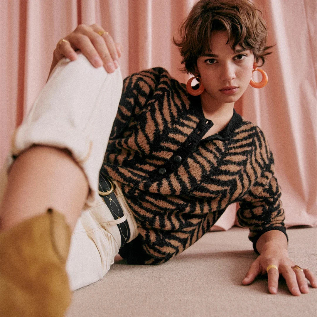 Elegant Fall Zebra and Leopard Print Jumper in a stylish and contemporary design