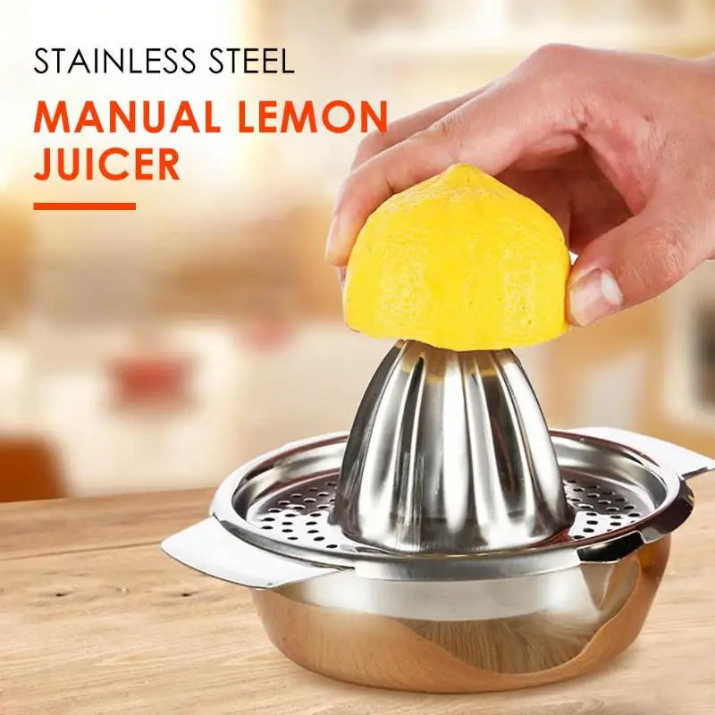 Premium stainless steel lemon juicer with sleek, elegant design for efficient citrus juice extraction
