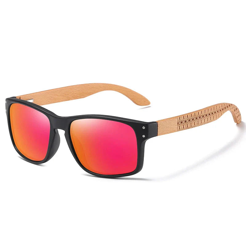 Handcrafted beechwood polarized pilot sunglasses with advanced lens features for superior comfort and eye protection