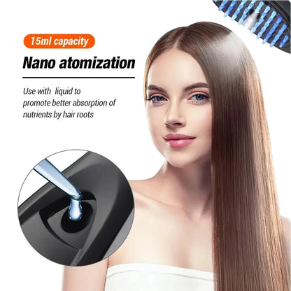 A sleek and compact electric scalp massager with micro-current stimulation and blue/red light therapy for promoting hair growth and scalp health