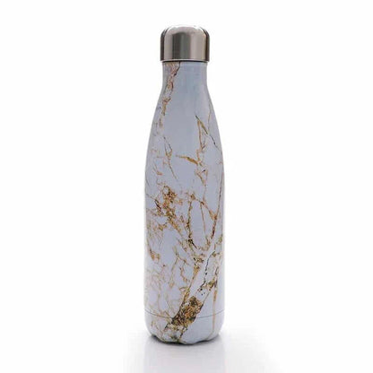 Premium stainless steel water bottle with double-walled vacuum insulation, available in pink colour and 500ml capacity