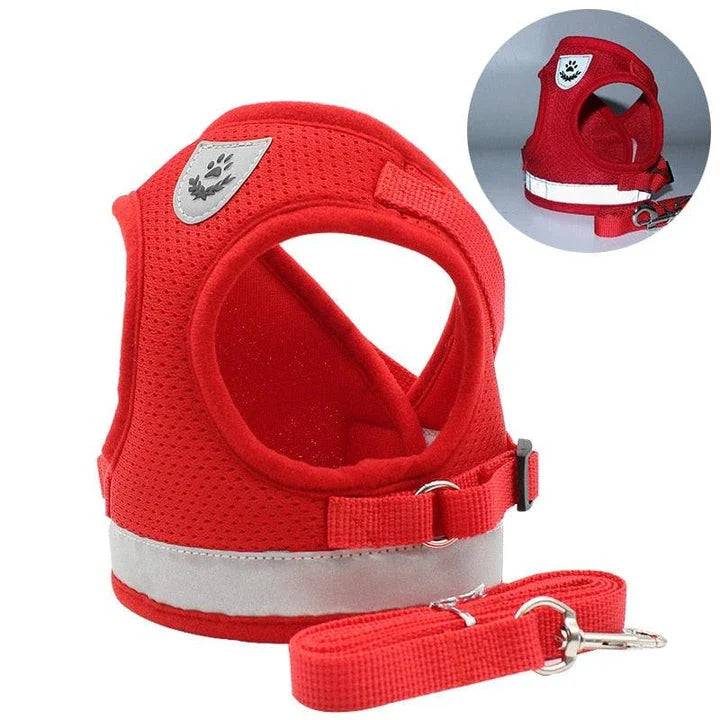 Premium Breathable Pet Harness with Reflective Trim - Comfortable and Durable Design for Outdoor Adventures with Your Pet