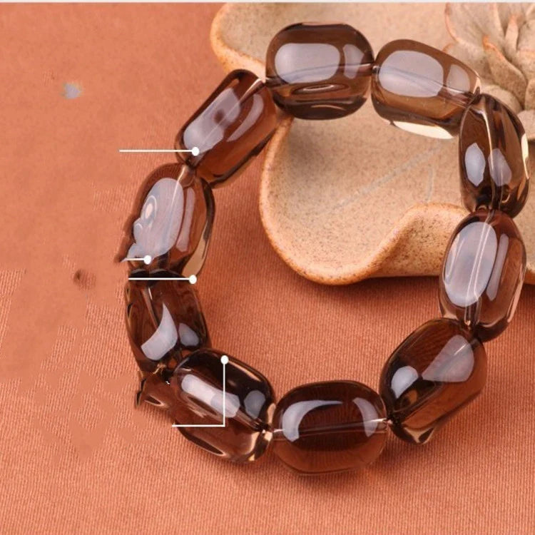 Elegant tea crystal bracelet with round beads, a sophisticated and versatile accessory for any occasion