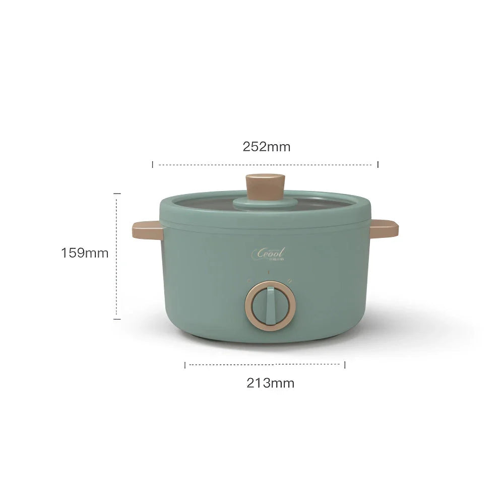 Trendha Compact Multi-Purpose Electric Cooker with Steamer Attachment in White