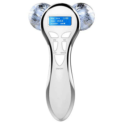 Premium 4D microcurrent facial roller for skin tightening, wrinkle reduction, and rejuvenation