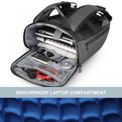 Premium high-capacity USB backpack with 15.6-inch laptop compartment, USB charging port, and durable water-resistant construction