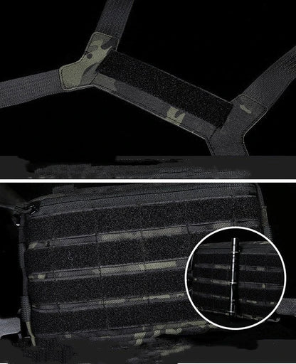 Premium Camouflage Tactical Vest with double shoulder straps, spacious capacity, and versatile camouflage patterns for outdoor adventures