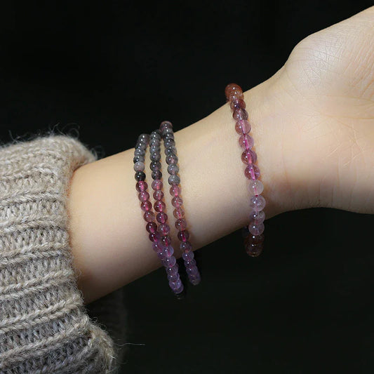 Elegant ladies' single-loop crystal bead bracelet in a refined, sophisticated design