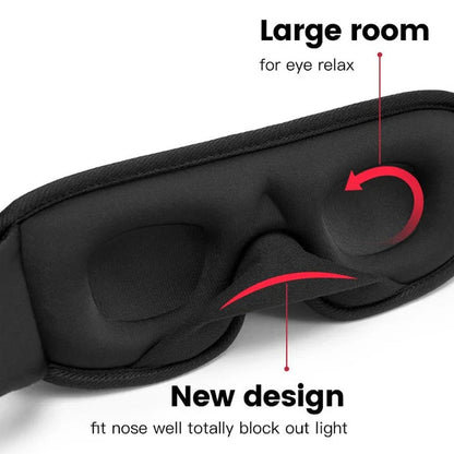 Luxury 3D memory foam sleep mask with adjustable elastic band for a tailored fit and complete darkness