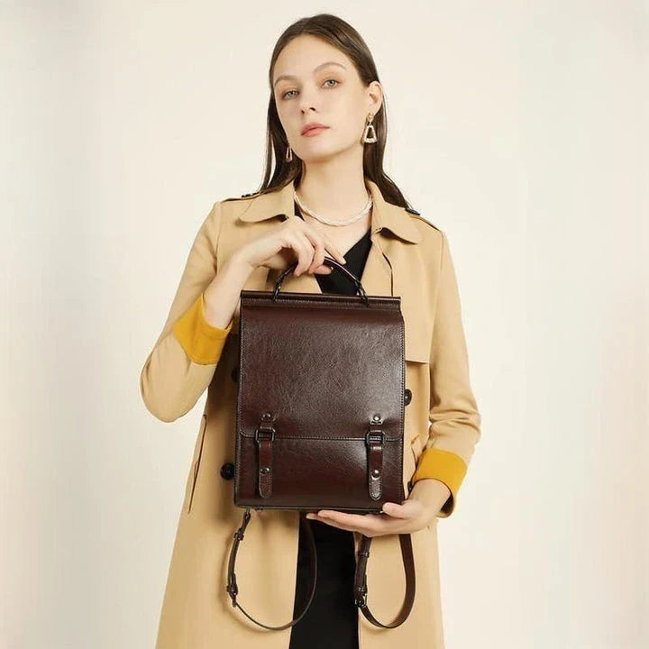 Premium genuine leather backpack with sleek design, organised interior, and comfortable straps for modern British lifestyles