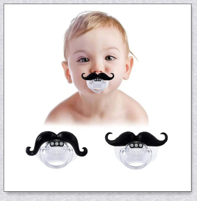 Adorable mustache-themed pacifier made with safe, premium materials for newborns in the UK