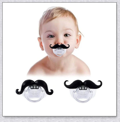 Adorable mustache-themed pacifier made with safe, premium materials for newborns in the UK