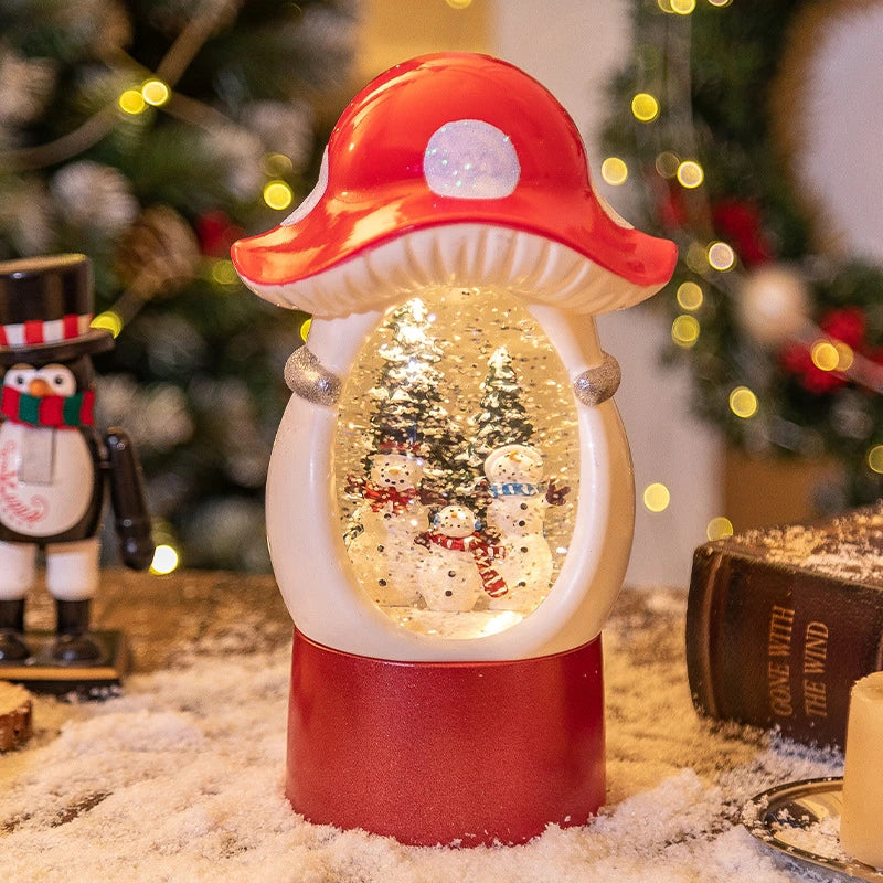 Enchanting Christmas crystal ball decoration with snowman or deer design and built-in musical mechanism