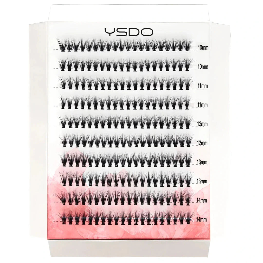 Premium mink eyelash extensions in various lengths and thicknesses for a captivating, natural-looking eye enhancement