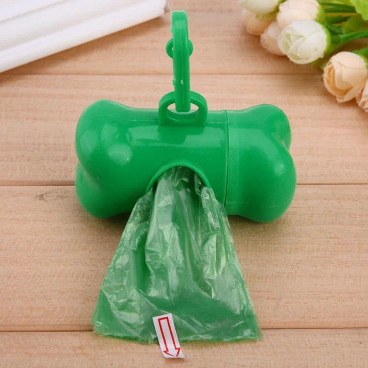 Premium poop waste bags dispenser with compact, discreet design and biodegradable bags for responsible pet waste management