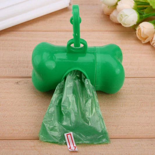 Premium poop waste bags dispenser with compact, discreet design and biodegradable bags for responsible pet waste management