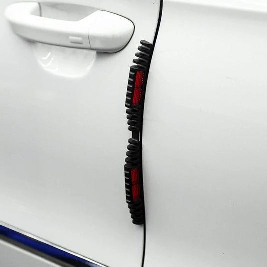 Reflective Ridged Door Guard Strips for protecting car doors from dings, dents, and damage in crowded parking spaces